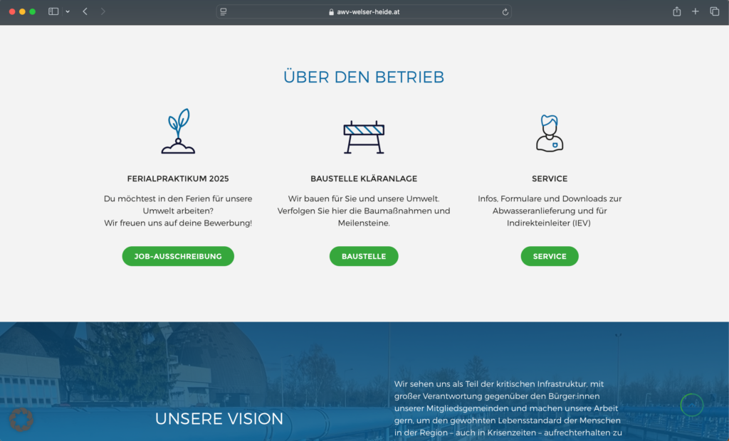 Screenshot AWV WH Website