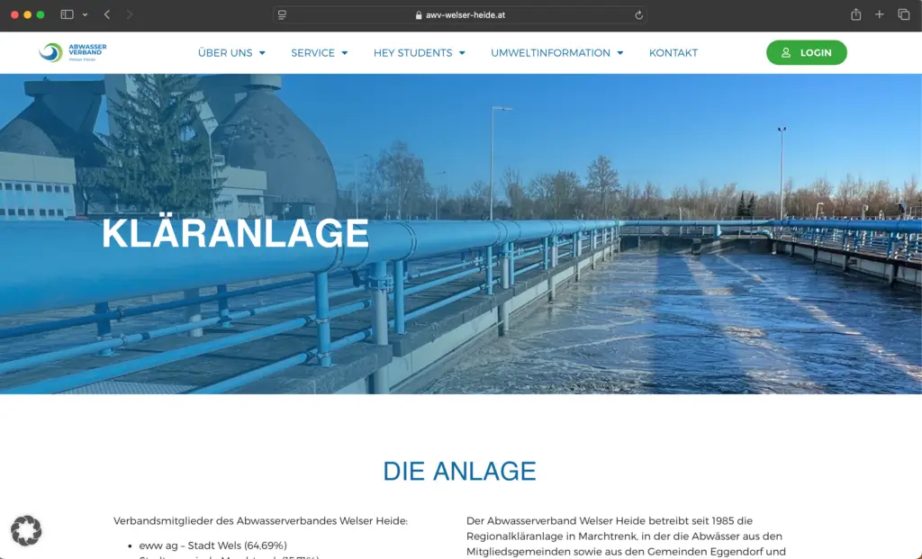 Screenshot AWV WH Website