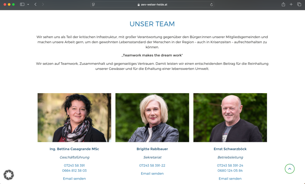 Screenshot AWV WH Website