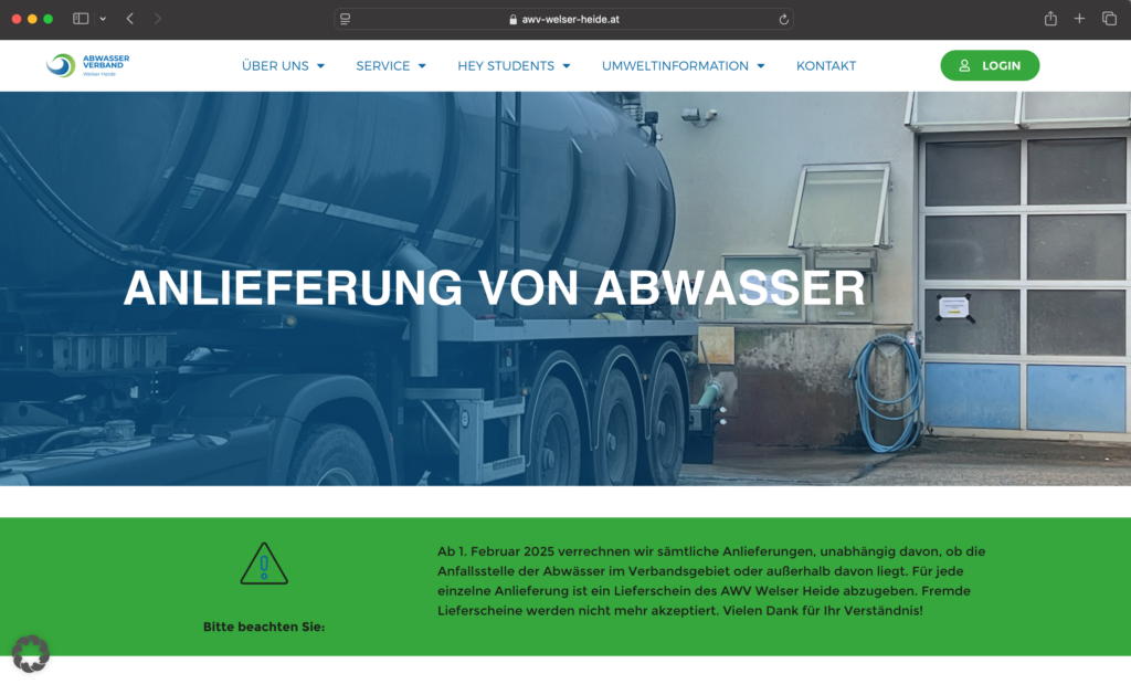 Screenshot AWV WH Website