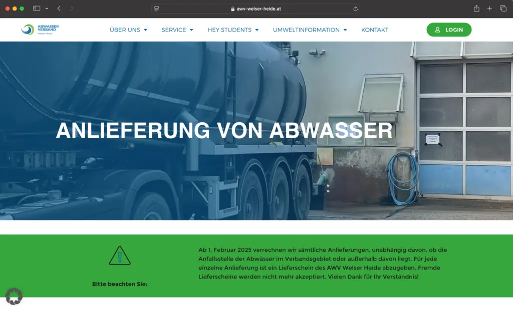 Screenshot AWV WH Website