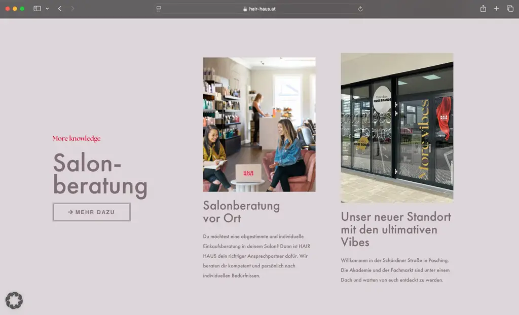 Screenshot Website Hairhaus