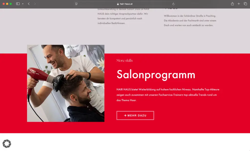 Screenshot Website Hairhaus