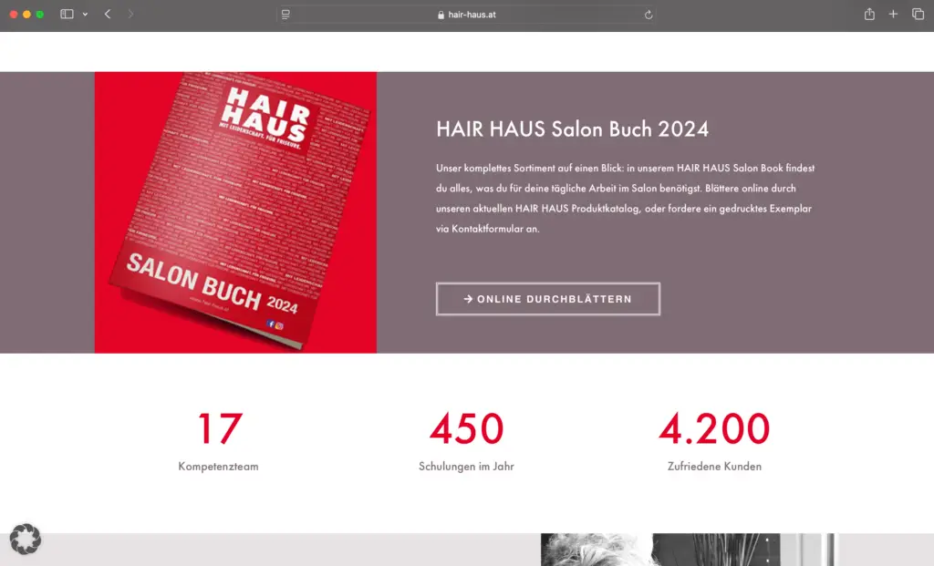 Screenshot Website Hairhaus