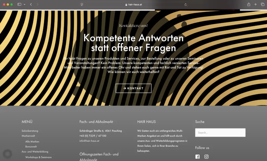 Screenshot Website Hairhaus