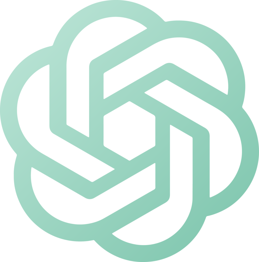 OpenAI Logo in türkisfarbenem Design.