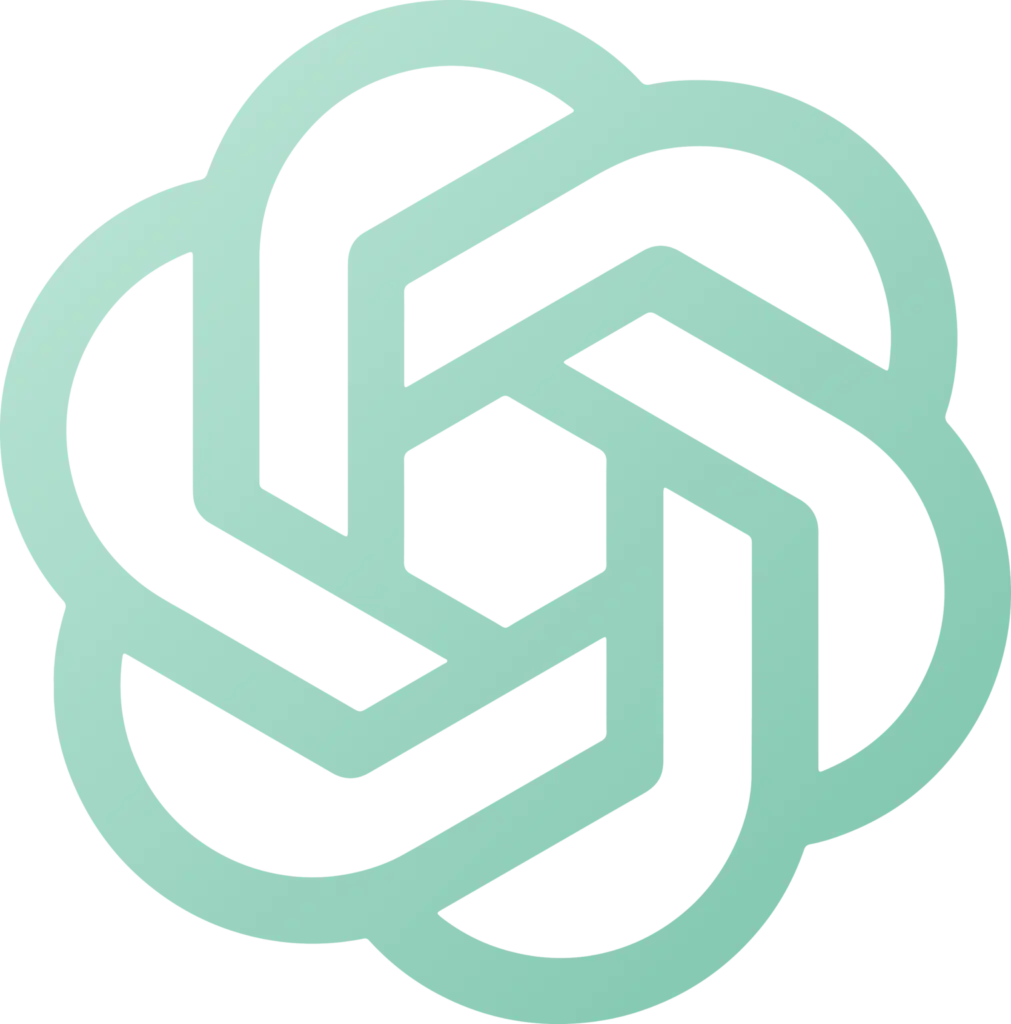 OpenAI Logo in türkisfarbenem Design.