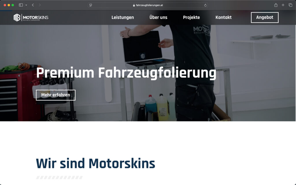 Motoskins Website Screenshot