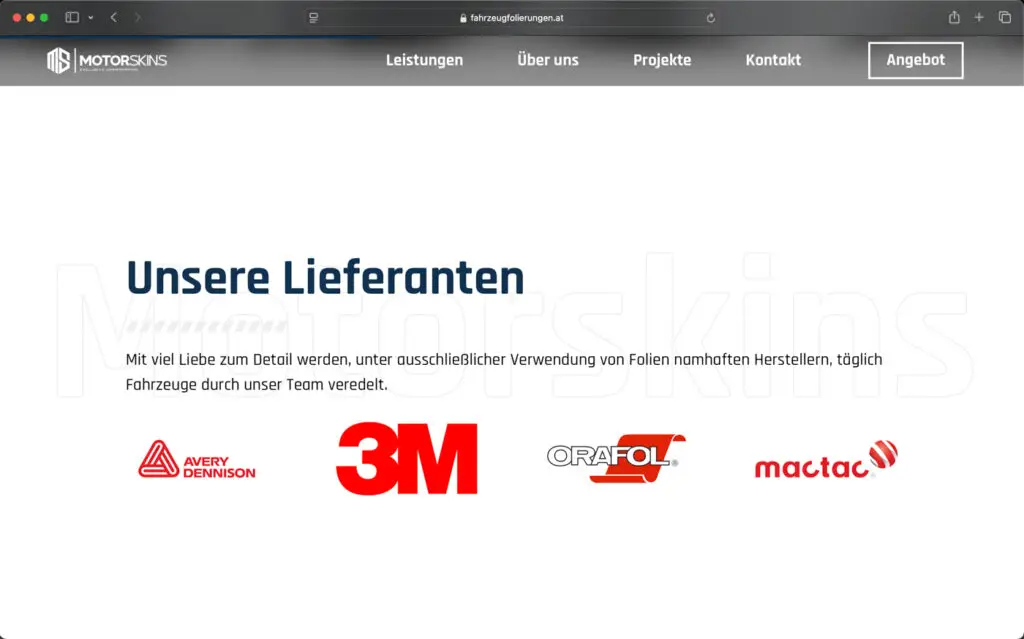 Motoskins Website Screenshot