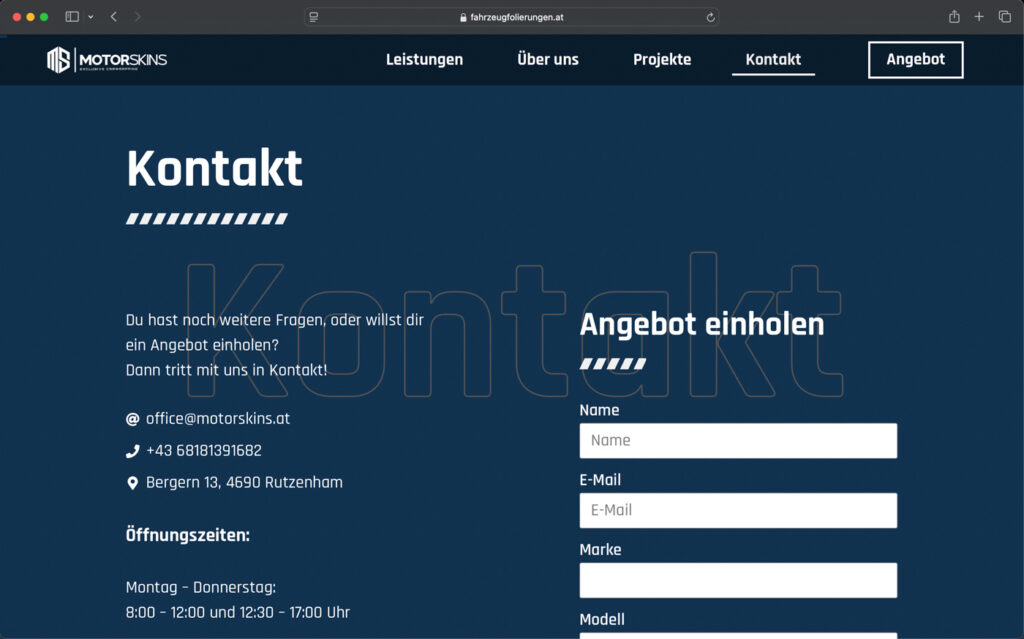 Motoskins Website Screenshot
