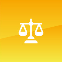 Icon einer Weißen Waage auf gelbem Untergrund