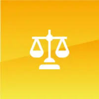 Icon einer Weißen Waage auf gelbem Untergrund