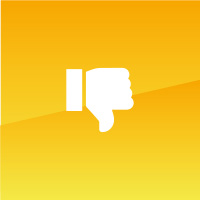 Dislike Icon auf gelbem Untergrund