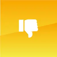 Dislike Icon auf gelbem Untergrund