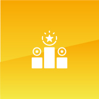 Ranglisten Podium auf gelbem Untergrund