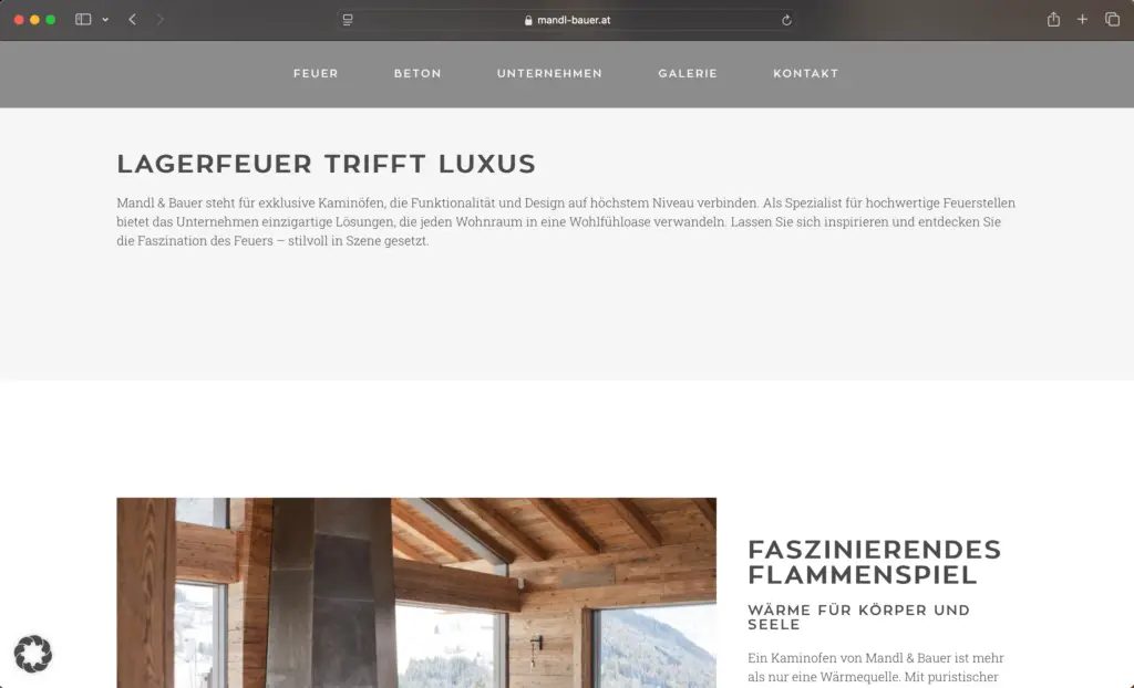 Screenshot Mandl & Bauer Website