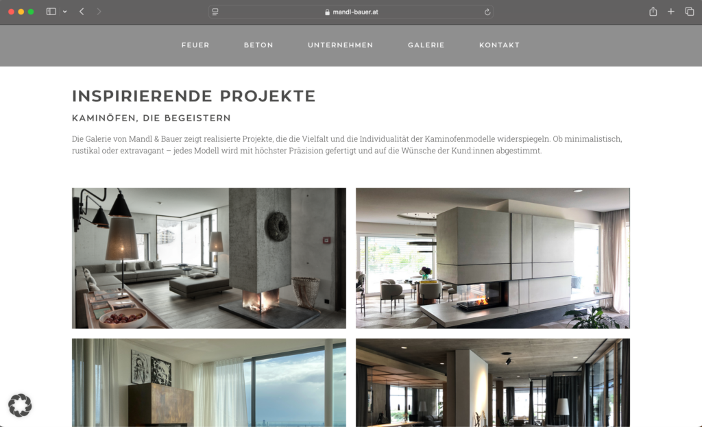Screenshot Mandl & Bauer Website