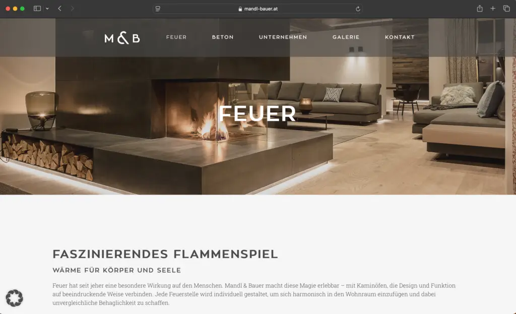 Screenshot Mandl & Bauer Website