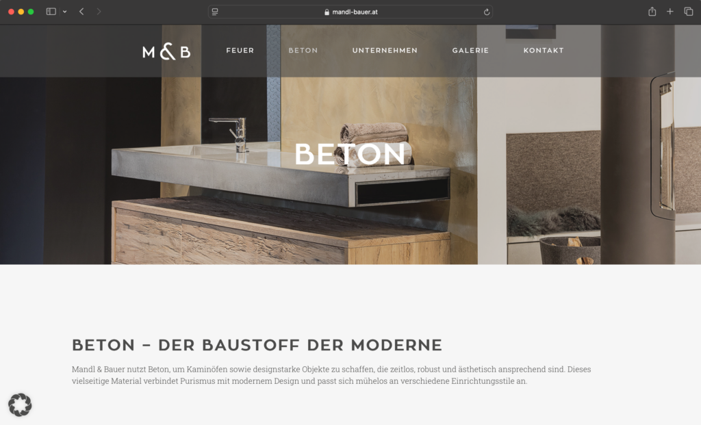 Screenshot Mandl & Bauer Website