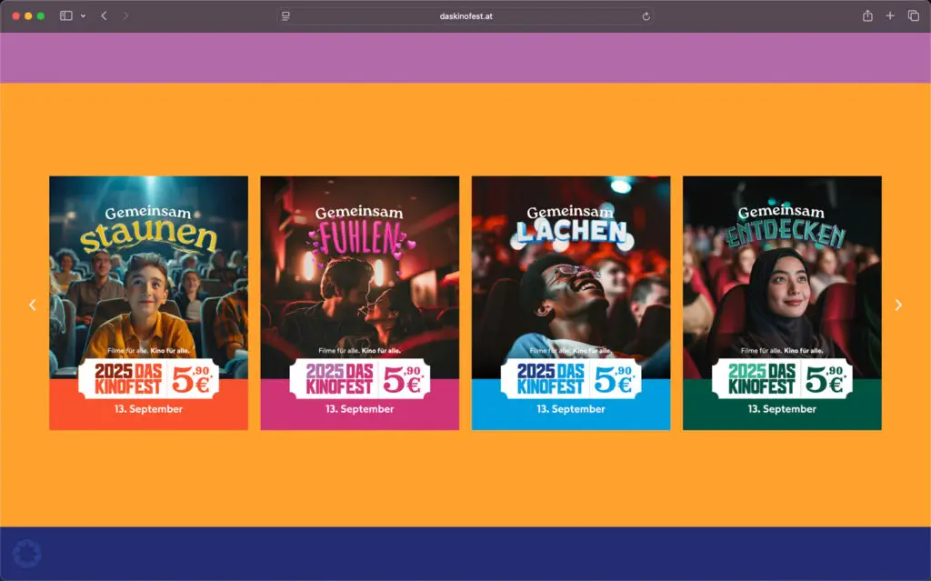 Screenshot der Website "daskinofest.at"