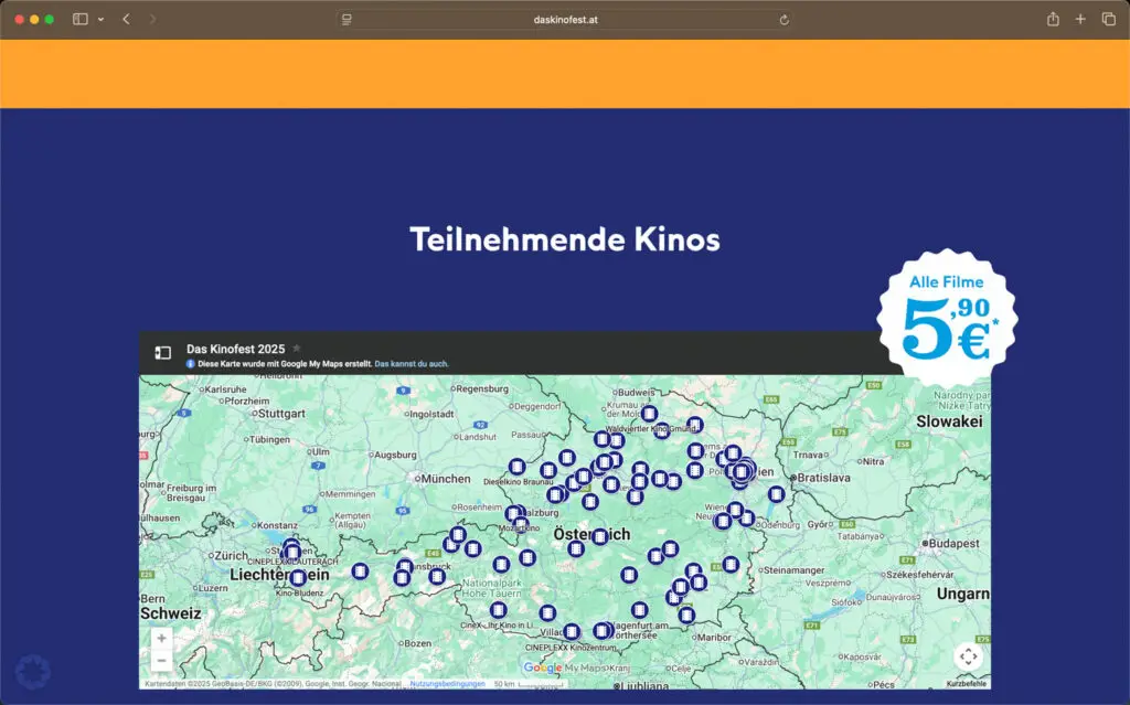 Screenshot der Website "daskinofest.at"