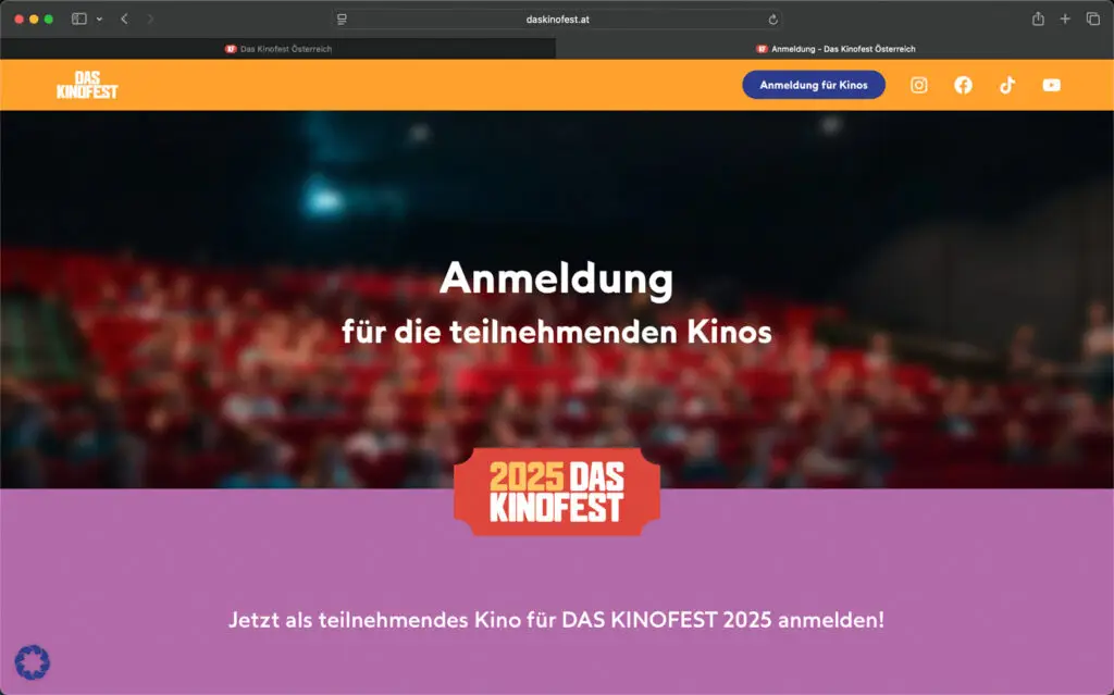 Screenshot der Website "daskinofest.at"